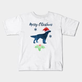 English Setter Dog Artwork For Christmas Kids T-Shirt